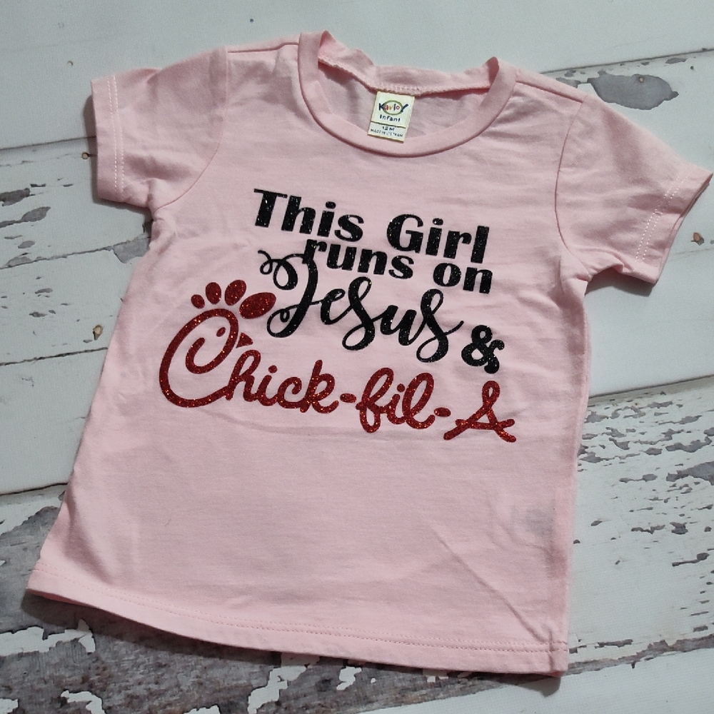 This Girl Runs On Jesus And Chick Fil A T-shirt